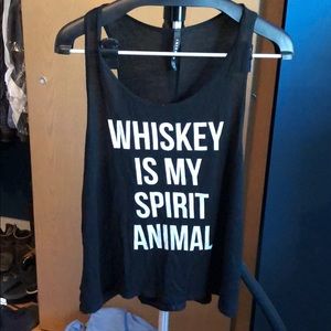“Whiskey is my spirit animal” crop top